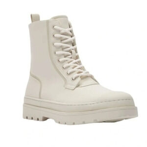 Zara Flat Lug Shearling Lined Rain Boots Size 44